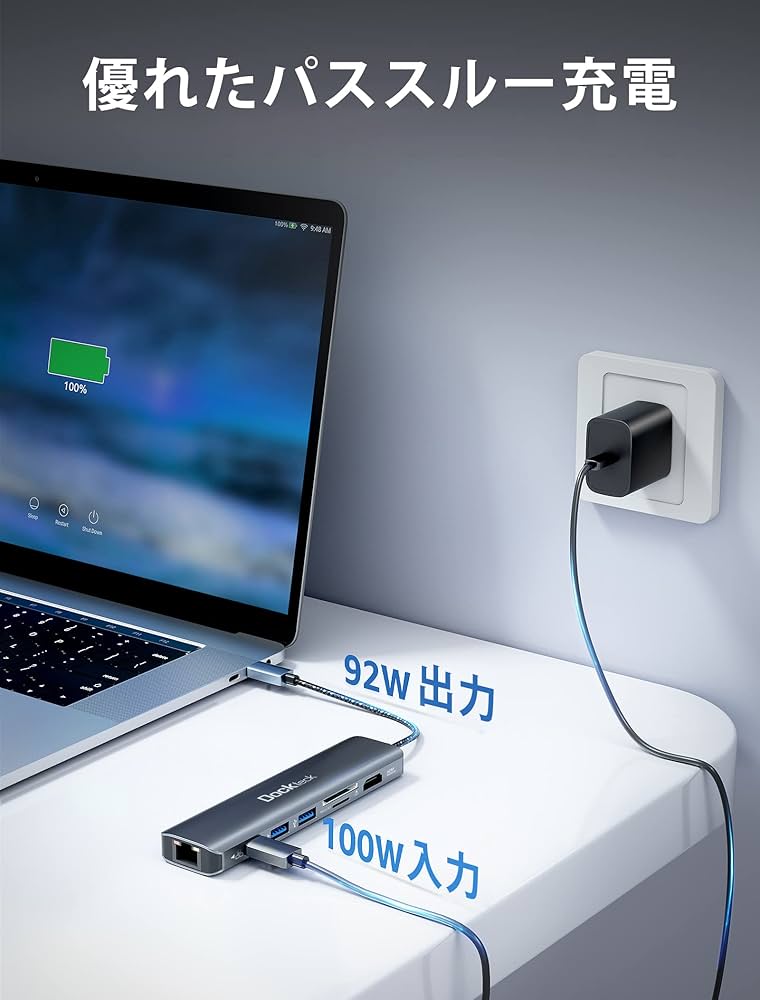 純正punkworksop タイプc Amazon | USB C ハブ アダプタ Dockteck 7-in-1 Type c ハブ Lan